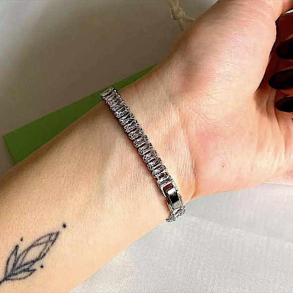 STERLING SILVER ZIRCON BRACELET - Picture 11 of 14